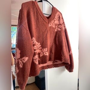 Womens Flower Knit Sweater